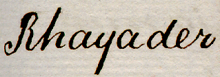 Rhayader manuscript title