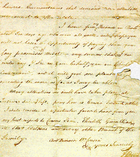 Letter from J.Parry