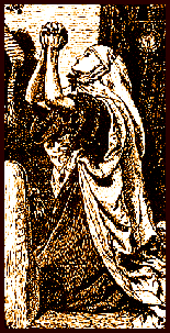Engraving of beggar woman