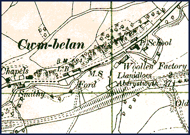 6" map of Cwmbelan
