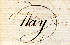 Hay manuscript heading