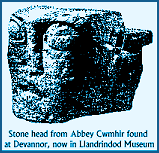 Stone head from Abbey Cwmhir