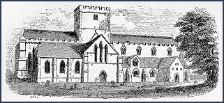 Engraving of church