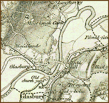 1" map of Glasbury