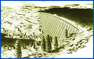 Drawing of new gravity dam,1973