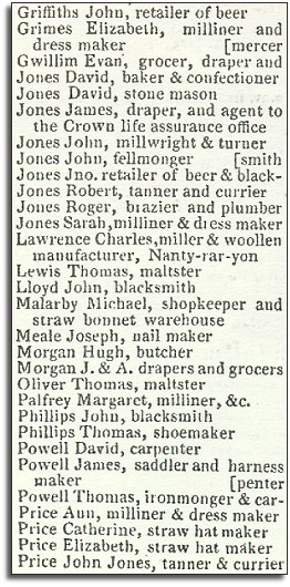 extract from Pigot's directory, 1835