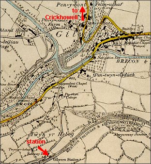 map of Gilwern