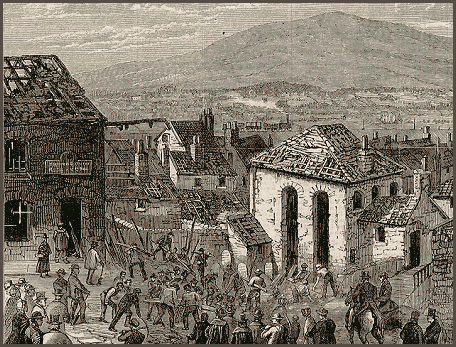 Picture of the scene from an old newspaper