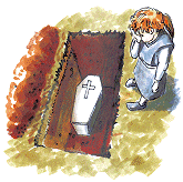 Child at graveside