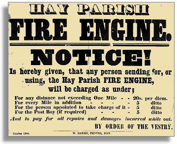 Fire notice, 1849