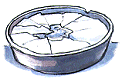 Ice in bowl