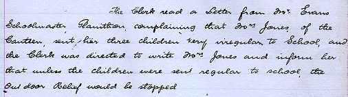 Minute book entry