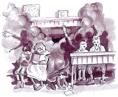 Smokey schoolroom