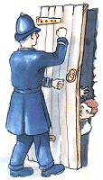 Policeman at the door