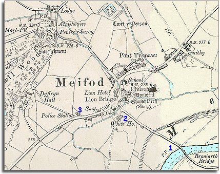 Map of Meifod in 1902