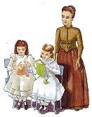 Drawing of sewing lesson