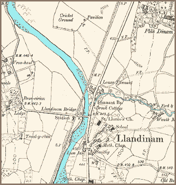 6" map of Llandinam in 1903