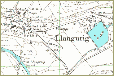 map o Langurig yn 1903