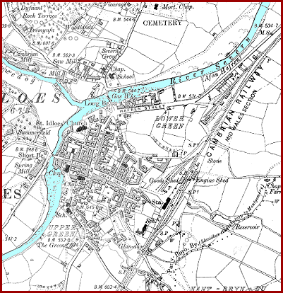 6" map of Llanidloes in 1903