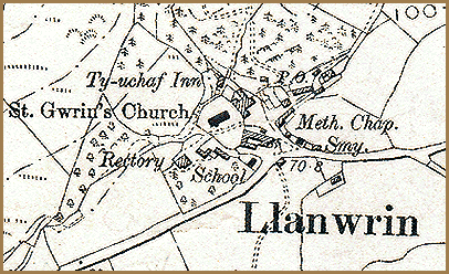 map of Llanwrin in 1903