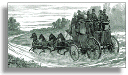 Engraving of coach and four