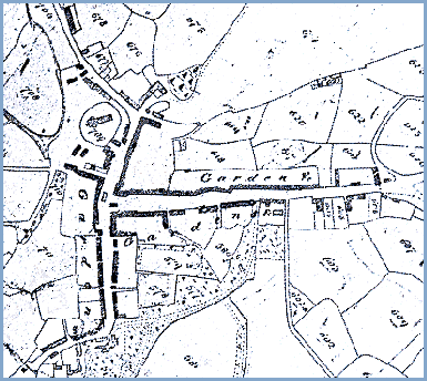 map of Machynlleth in 1842