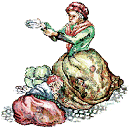 Drawing of beggar woman