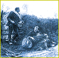 Drawing of homeless family