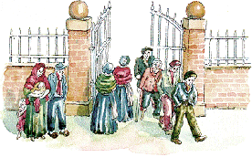 Drawing of workhouse inmates