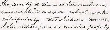 extract from New Radnor School records
