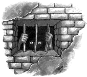 Drawing of prisoner in cell