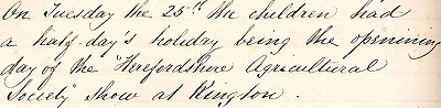 extract from Old Radnor School records
