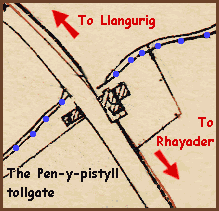 Map of Pen-y-Pistyll tollgates