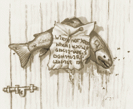 Drawing of salmon and note