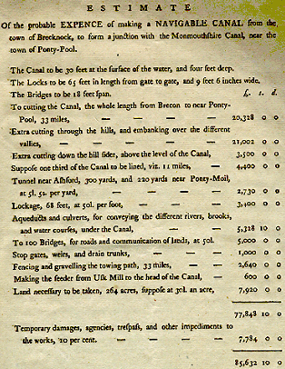 Original estimate document