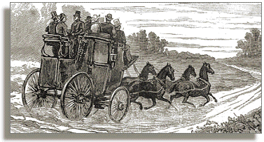 Engraving of stagecoach