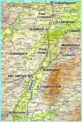 Relief map of the area