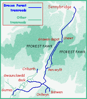 Map of the Brecon Forest Tramroad