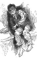 Drawing of ragged boy